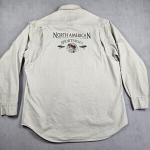 VTG Woolrich Shirt Large Button Down North American Fly Fishing Sportsman Fish